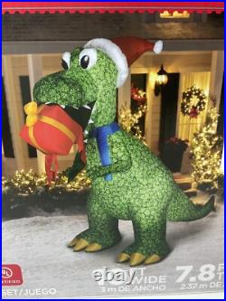 RETIRED Giant T-Rex with Present Gemmy Airblown Christmas Dino BIG 2021 Inflatable