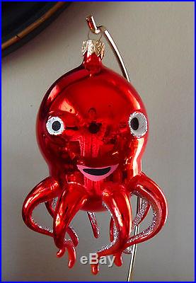 RET VINTAGE Radko MAXINE Octopus (in Red) Christmas Ornament Italian Made