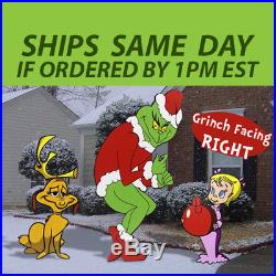 RIGHT FACING GRINCH Stealing CHRISTMAS Lights Yard Art GRINCH, CINDY & MAX