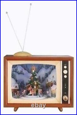 ROMAN 10 Amusements LED Village Animated/Musical Retro Christmas Television Set