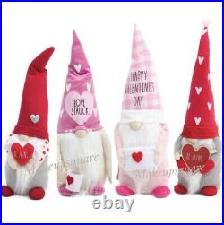 Rae Dunn 4 Weighted Plush Gnomes LOVE STRUCK, BE MINE, HAPPY VALENTINE’S DAY