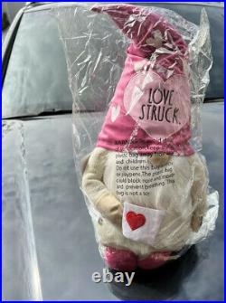 Rae Dunn 4 Weighted Plush Gnomes LOVE STRUCK, BE MINE, HAPPY VALENTINE'S DAY