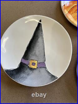 Rae Dunn Halloween Hocus Pocus Pedestal Cake Plate & 4 Dessert Plates