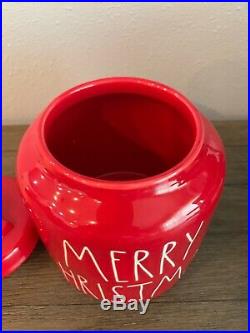 Rae Dunn LL Merry Christmas Canister Red-very Htf Holiday Collectible