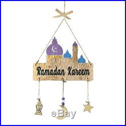 Ramadan Kareem Wooden Muslim Islamic Mosque Hanging Door Plaque Decoration