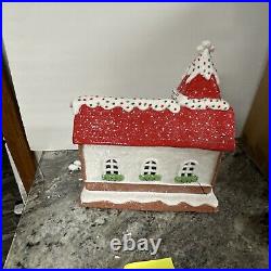 Rare 10.75 VALERIE PARR HILL chapel Church White Chocolate GINGERBREAD LIGHTED