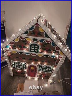 Rare 36 Giant YULESCAPES Vintage Blow Mold Foam Gingerbread House Christmas