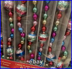 Rare Christopher Radko Shiny Brite Radiant Christmas Mercury Glass Garland 7ft