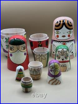 Rare Crate & Barrel Suzy Ultman Matryoshka Nesting Dolls Christmas Discontinued