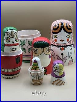 Rare Crate & Barrel Suzy Ultman Matryoshka Nesting Dolls Christmas Discontinued
