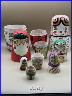 Rare Crate & Barrel Suzy Ultman Matryoshka Nesting Dolls Christmas Discontinued