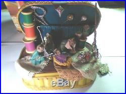 Rare Enesco Come All Wee Faithful moving mouse sewing basket music box