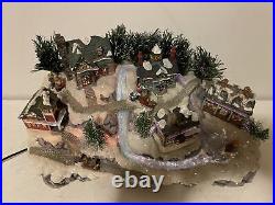Rare Fiber Optic Christmas Village Changes Color Optic Glow By Puleo in Box