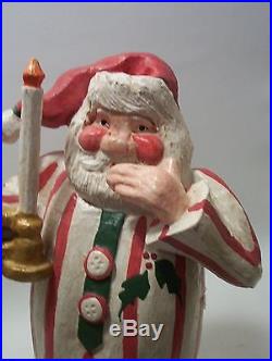 Rare HOUSE OF HATTEN Christmas Sleepy Santa Claus Wood Figurine 11.5 SALE