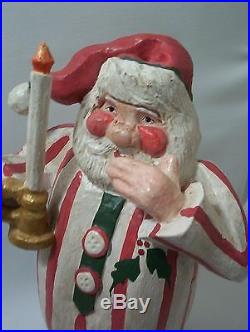 Rare HOUSE OF HATTEN Christmas Sleepy Santa Claus Wood Figurine 11.5 SALE