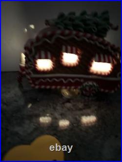 Rare Lighted Gingerbread Camper Snowman Santa Peppermint Tree Valerie Parr Hill