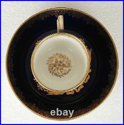Rare Meissen Crossed Swords Cobalt Cup & Saucer Set Hand Painted Courting Couple