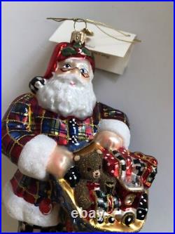 Rare/Retired MacKenzie Childs (NY) HOLLY SANTA Glass Ornament 53910-26 MIB