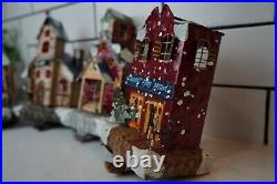 Rare Set Of 4 Christmas Express Stocking Hangers Made of metal Hand painted