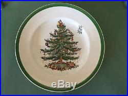 Rare Set of 8 SPODE Christmas Tree Salad Plates 7 3/4 Copeland Spode England