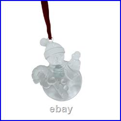 Rare Tiffany & Co Crystal Snowman Ornament Germany Box Pouch Letter 2014 Rare Tiffany & Co Crystal Snowman Ornament Germany Box Pouch Letter 2014