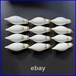 Rare VTG Freddi Japan #6271 ceramic hanging ornaments 12 pc NOS set teardrop box