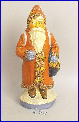 Rare Vaillancourt Red Father Christmas Banquet Ice Cream Mould with Bells 11