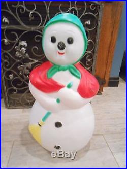Rare Vintage Babushka 30 Snow Lady Snowman Blow Mold Winter Yard Decoration