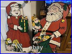 Rare Vintage Christmas Mr And Mrs Claus 1950′s Display