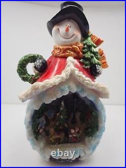 Rare Vintage Kirkland's LED Snowman With Christmas Scene Large 14