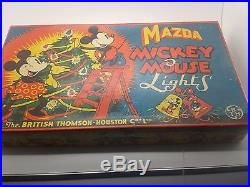 Rare Vintage Mazda Mickey Mouse Christmas Lights 12 Lamp Set Working