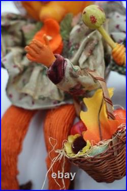 Rare Winward Pumpkin Head Figurines Set Fall Halloween Decor Pair Whimsy