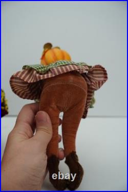 Rare Winward Pumpkin Head Figurines Set Fall Halloween Decor Pair Whimsy