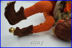 Rare Winward Pumpkin Head Figurines Set Fall Halloween Decor Pair Whimsy