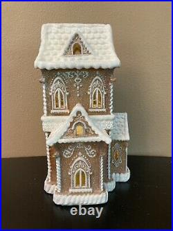 Raz Illuminated Lace Gingerbread Cottage by Valerie Parr Hill