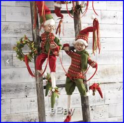Raz Imports 30 Red and Green Holly Posable Elf Set 3702604 FREE SHIPPING