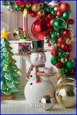 Raz Imports RETRO SNOWMAN CAKE PLATE Food Safe Hand Wash Christmas NEW
