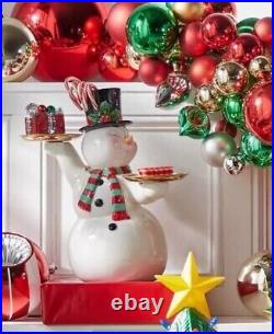 Raz Imports RETRO SNOWMAN CAKE PLATE Food Safe Hand Wash Christmas NEW