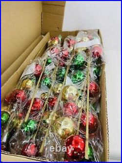 Raz Imports Spray 26 Glitter Ball ORN. Red, Green & Gold Balls CASE OF 12