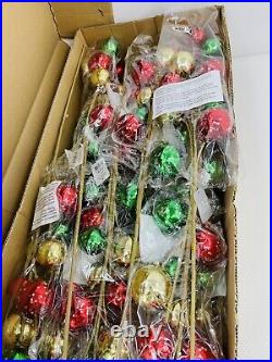 Raz Imports Spray 26 Glitter Ball ORN. Red, Green & Gold Balls CASE OF 12
