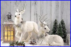 Realistic Woodland. Nature Vibe 18 Inches Sisal Christmas Reindeer Set of 2 Realistic Woodland. Nature Vibe 18 Inches Sisal Christmas Reindeer Set of 2