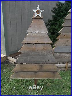 Reclaimed Barn Wood CHRISTMAS TREE YARD ART Country Christmas Trees Yard Decor