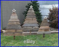 Reclaimed Barn Wood CHRISTMAS TREE YARD ART Country Christmas Trees Yard Decor