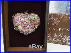 Red Blossom Heart Flora Jay Strongwater Valentine's Day Ornament NIB