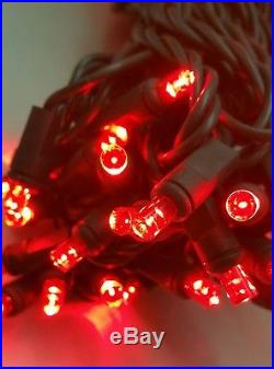 Red LED Christmas lights 50 Light Set Case of 24 strand 5MM Wide Angle Concave