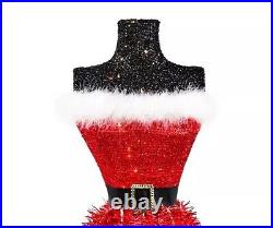 Red Pre-Lit LED Dress Form Christmas Tree 4 Ft Winter Wonder Lane NIB