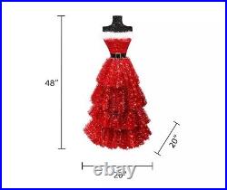 Red Pre-Lit LED Dress Form Christmas Tree 4 Ft Winter Wonder Lane NIB