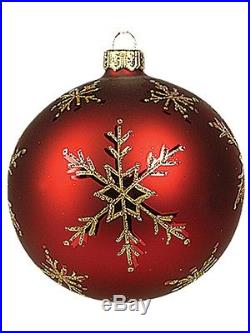 Red Snowflake Fine Decoration Polish Glass Christmas Ornament Tree Decoration