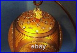 Reed & Barton European Glass Ornament Yellow Gold Egg With Swarovski Crystals