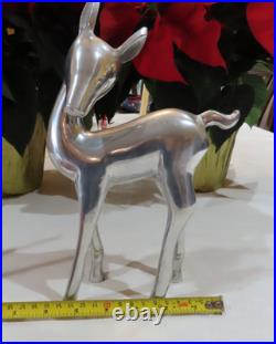 Reindeer 3 Piece Set Polished Aluminum Metal 13 3/4- 10- 6 Winter Decor